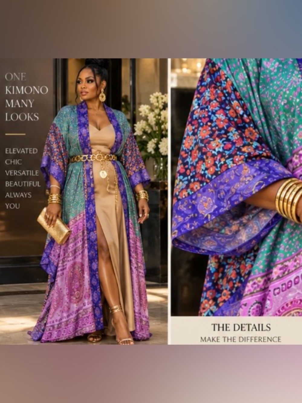 Indian Silk Sari Kimono Robe